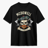 McDowell (MacDowell) Tartan Crest 2D T-shirt - Alba Skull Style